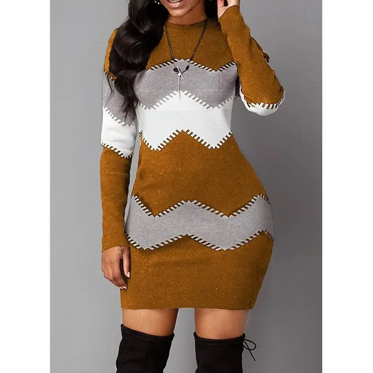 Elenora Chevron Knit Dress