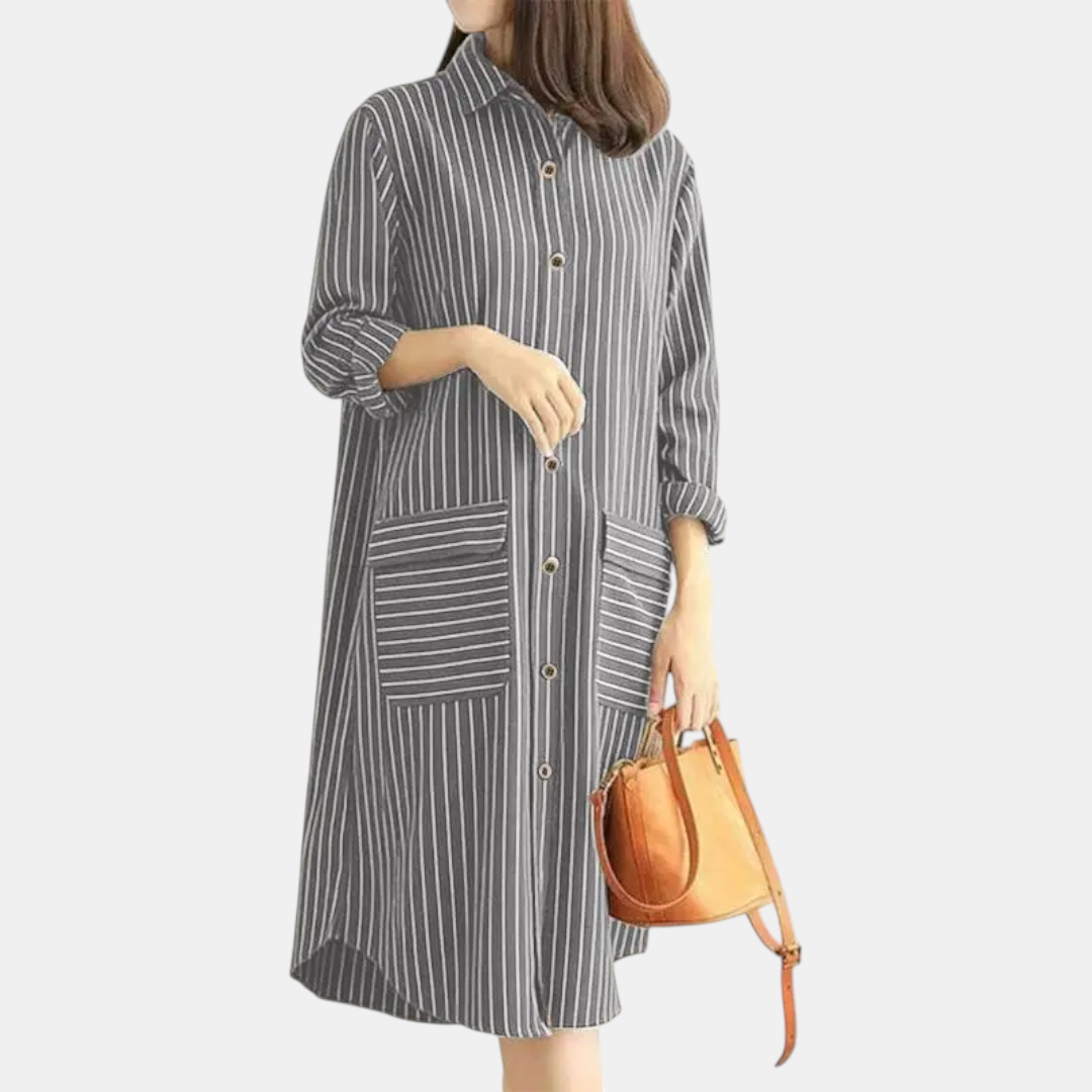 Valerie Button Front Midi Dress