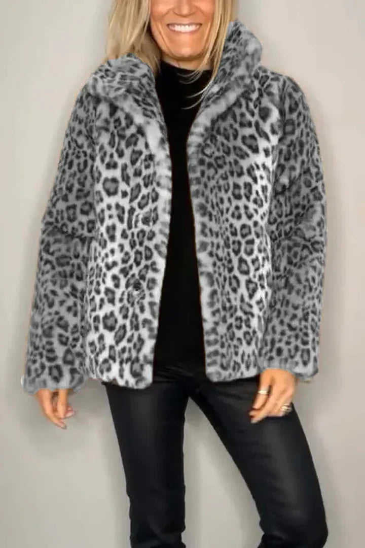 Adair Turn Down Leopard Coat