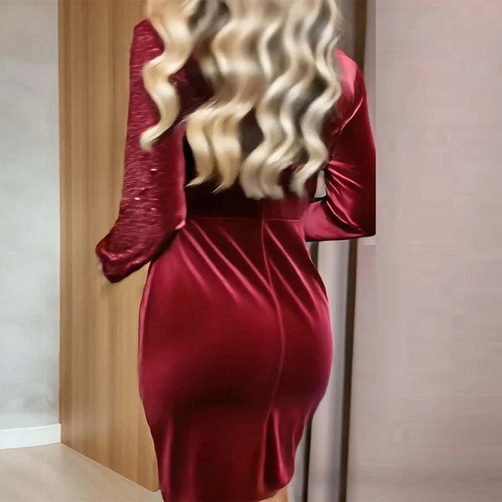 Valeska Sequin Wrap Dress