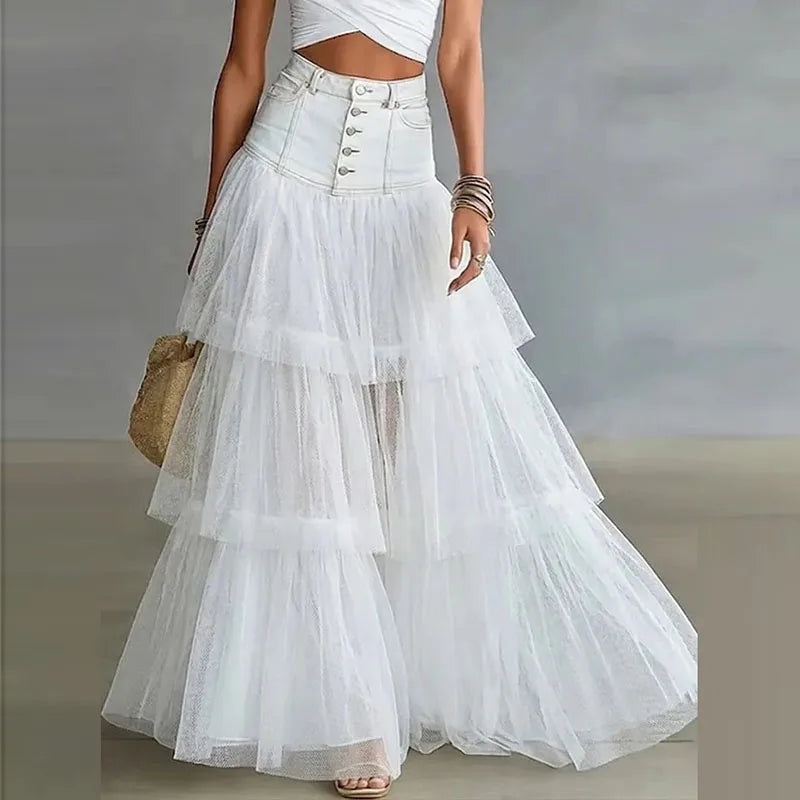 Kayla Layered Tulle Maxi Skirt