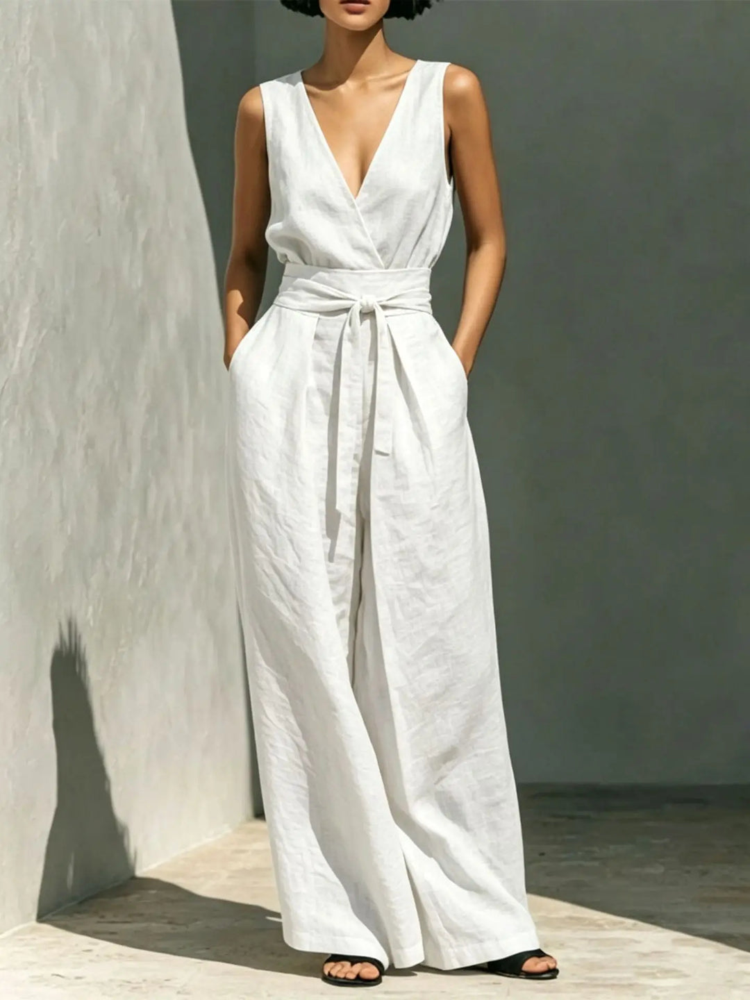Merida Sleeveless Vest Wide Leg Pants Set