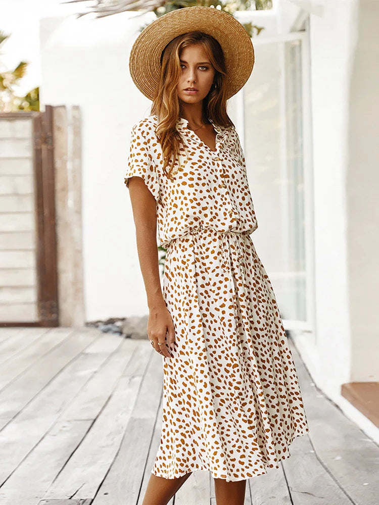Beatrice Printed Midi Shirt Dress