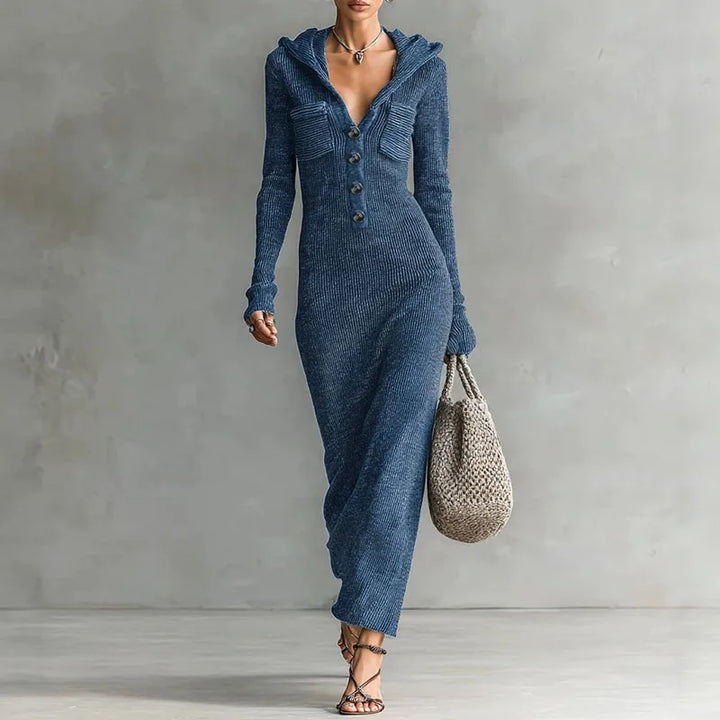 Janessa Hooded Knit Maxi Dress