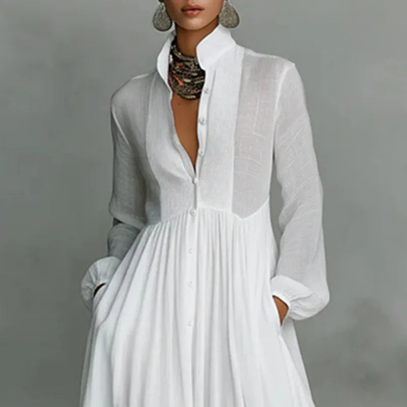Delphina Flowing Pleated Maxi Dress