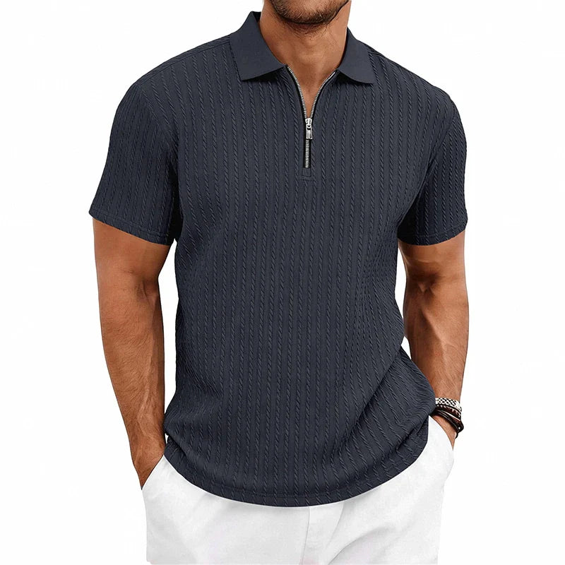 Tristan Textured Zip Polo Shirt