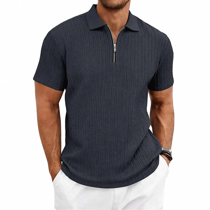 Tristan Textured Zip Polo Shirt