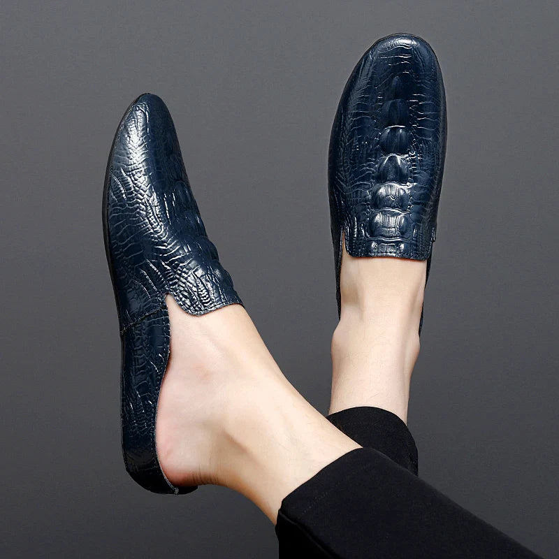 Aaron Crocodile Mule Loafers