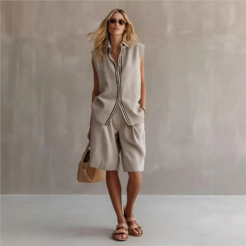 Joelle Sleeveless Shorts Set