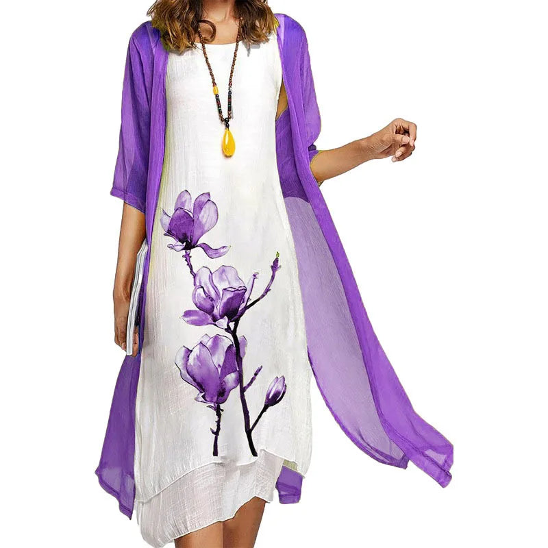 Tania Floral Layered Midi Dress