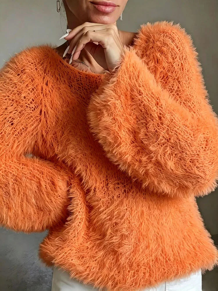 Wilhelmina Fuzzy Knit Sweater