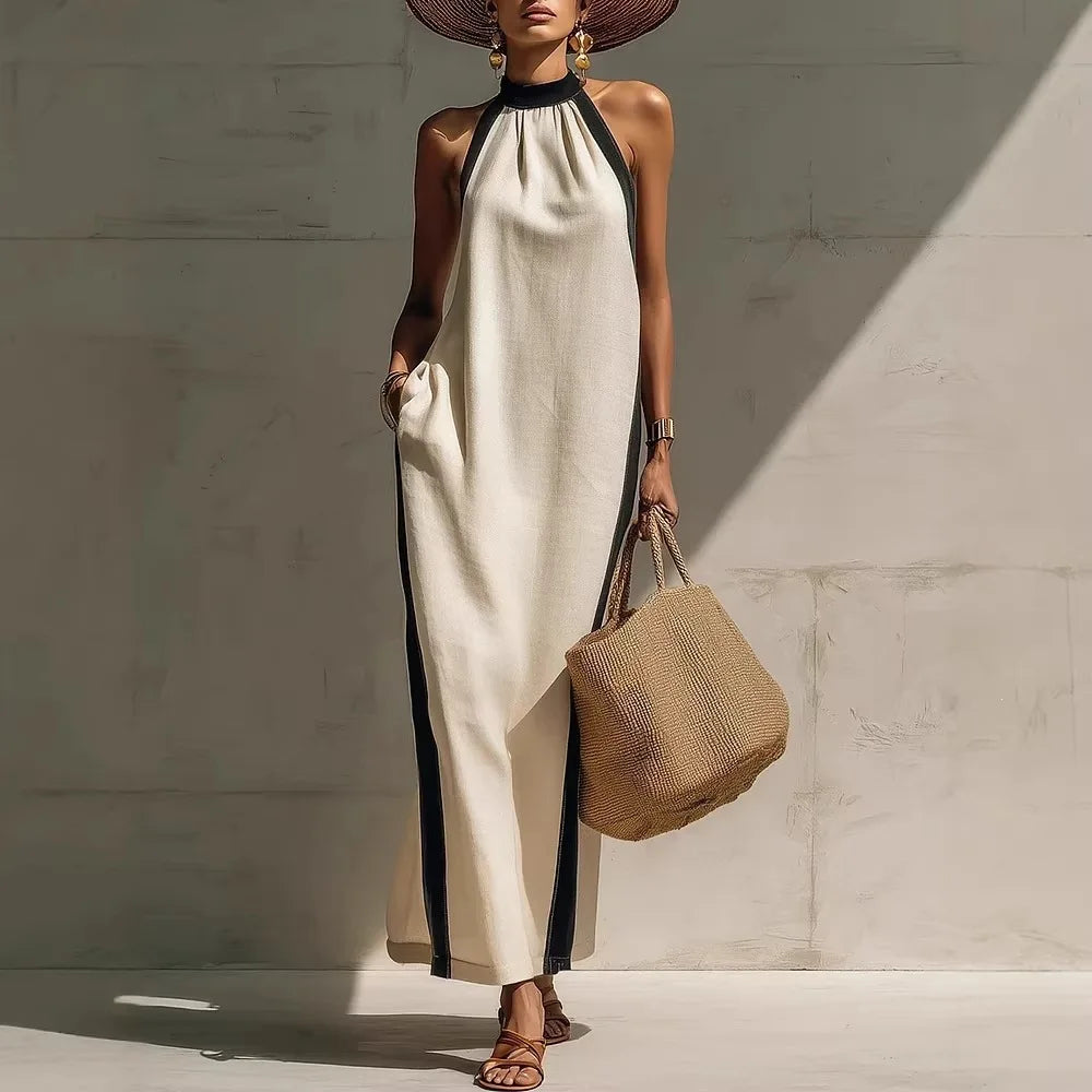 Karen Casual Halter Maxi Dress