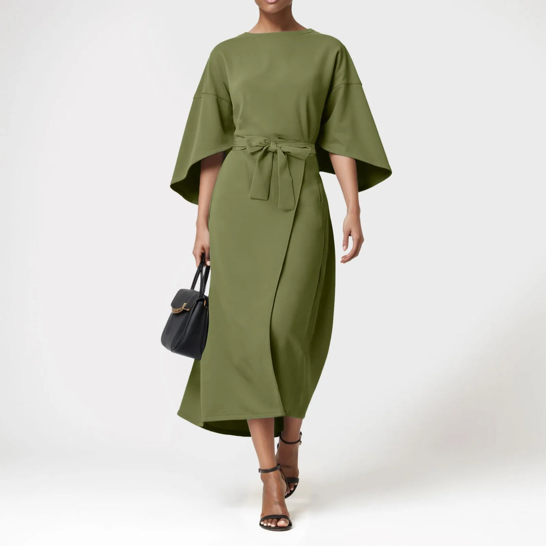 Natalie Tie Waist Elegant Maxi Dress