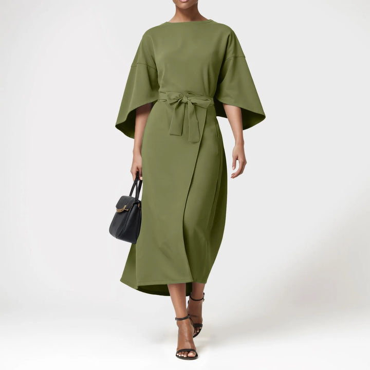 Natalie Tie Waist Elegant Maxi Dress