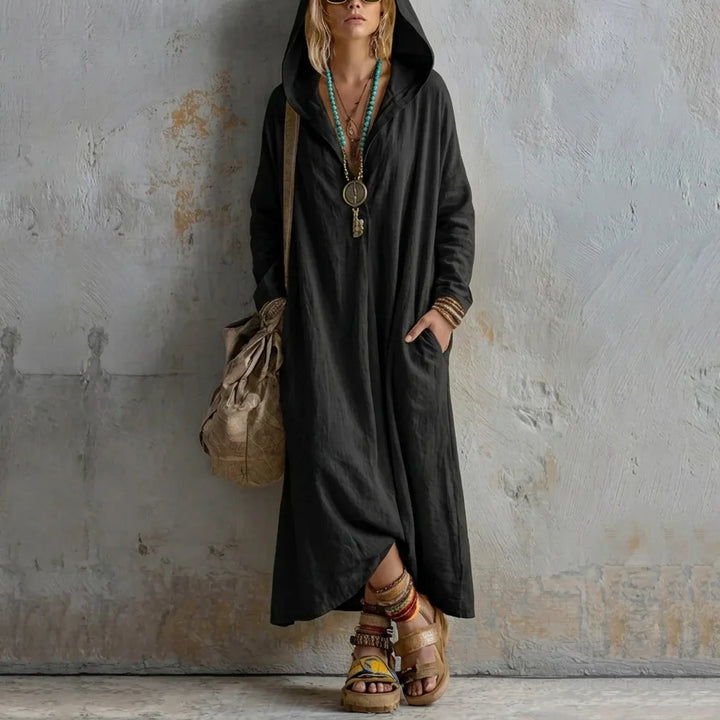 Mary Bohemian Hooded Maxi Dress