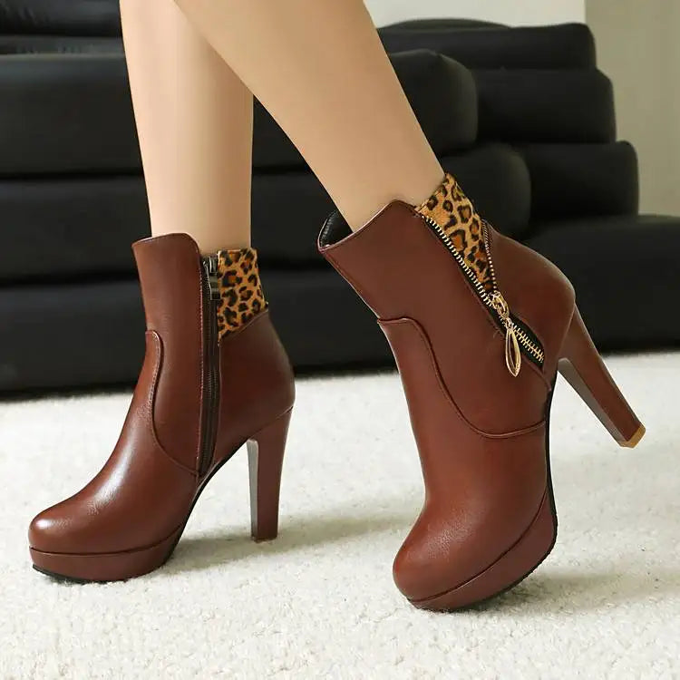 Marchant Leopard Panel Ankle Boots
