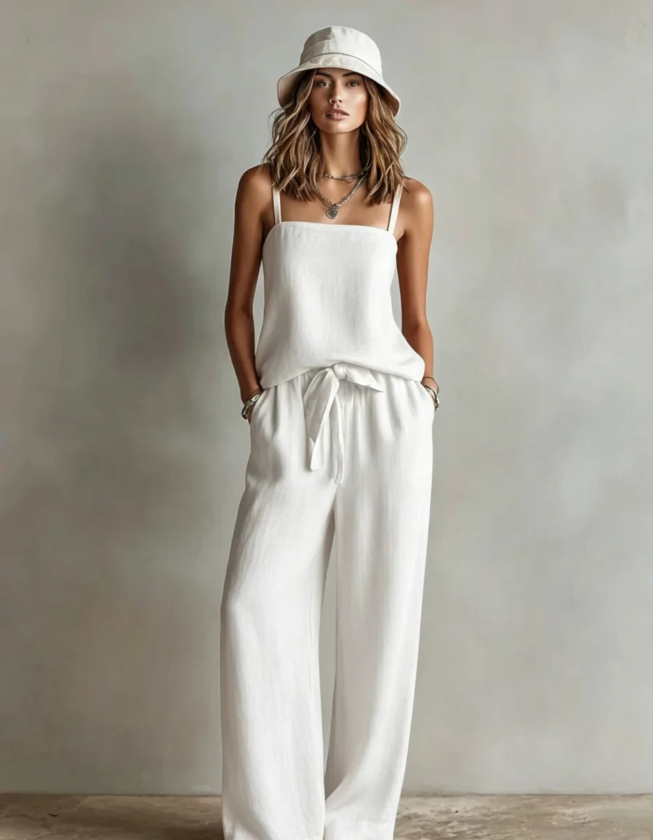 Juliette Strapless Top and Wide Leg Trousers Set