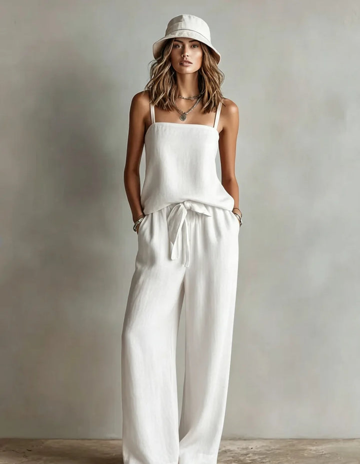 Juliette Strapless Top and Wide Leg Trousers Set