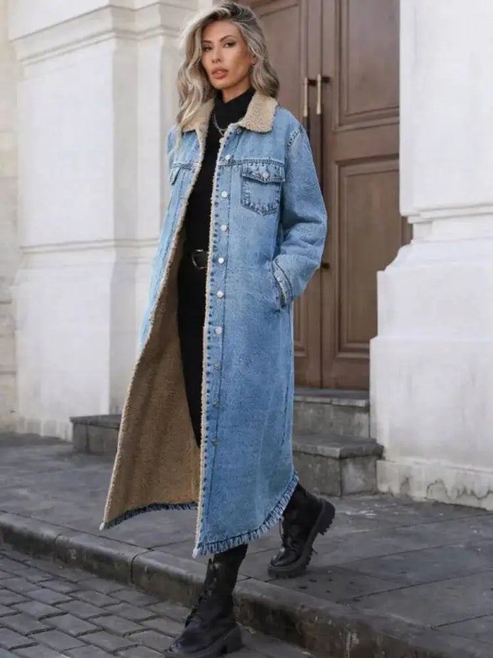 Guinevra Fleece Lined Denim Coat