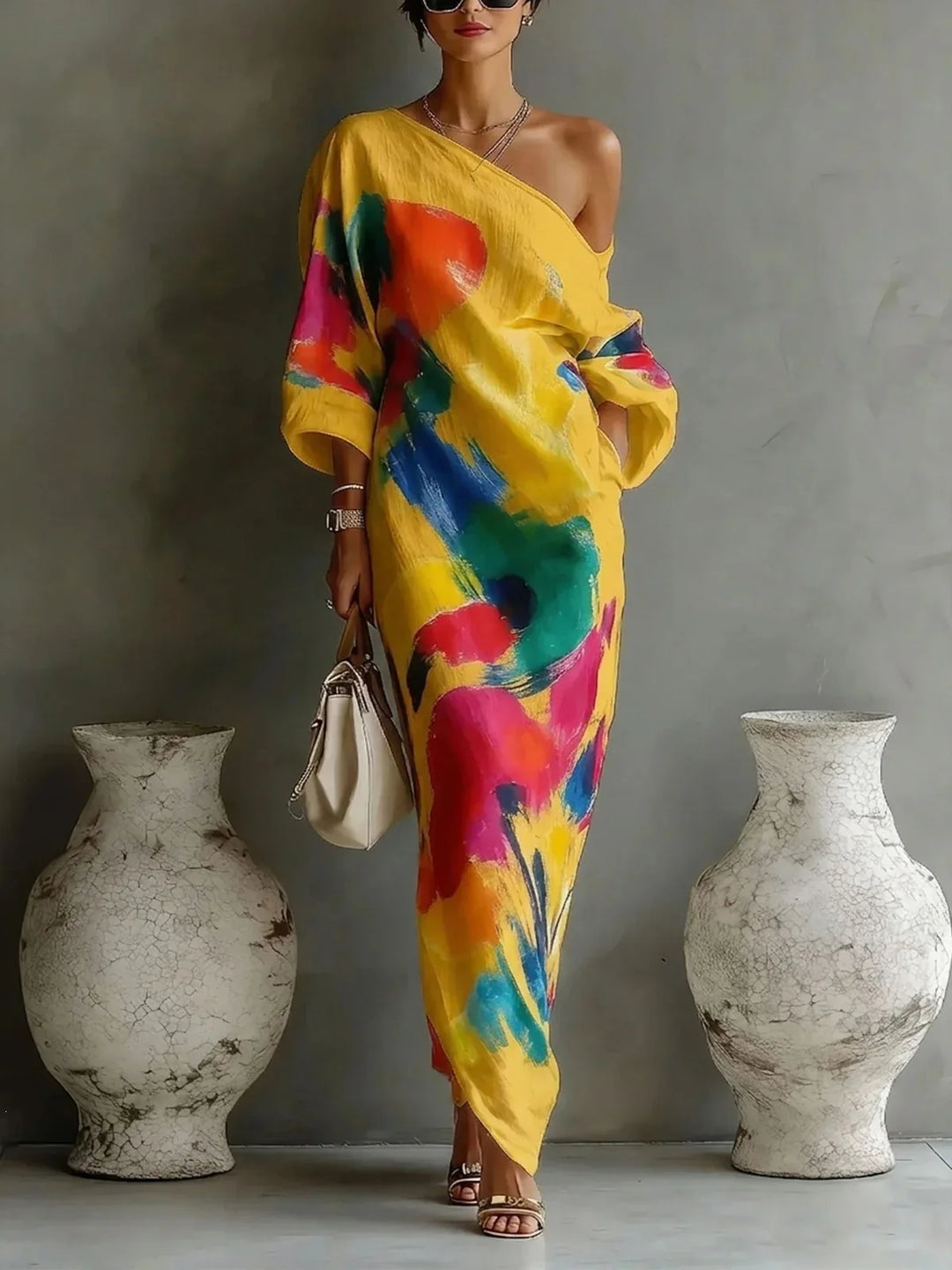 Elaris One Shoulder Bohemian Maxi Dress