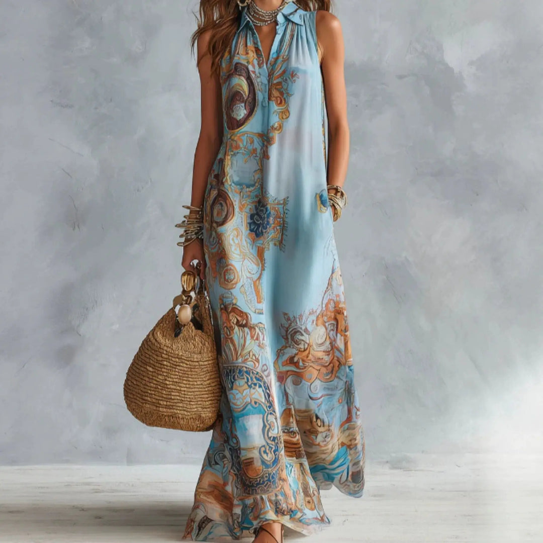 Sara Boho Print Maxi Dress