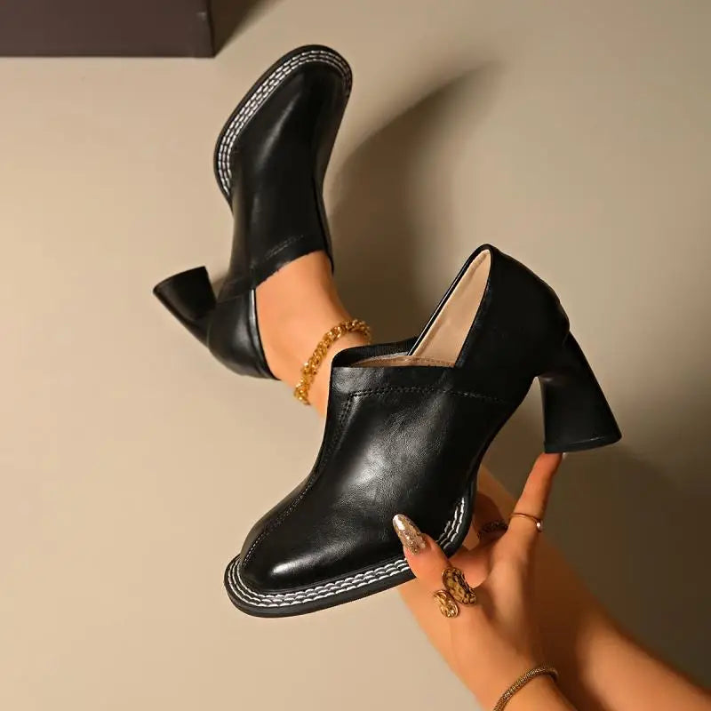Halona Contrast Stitch Loafers