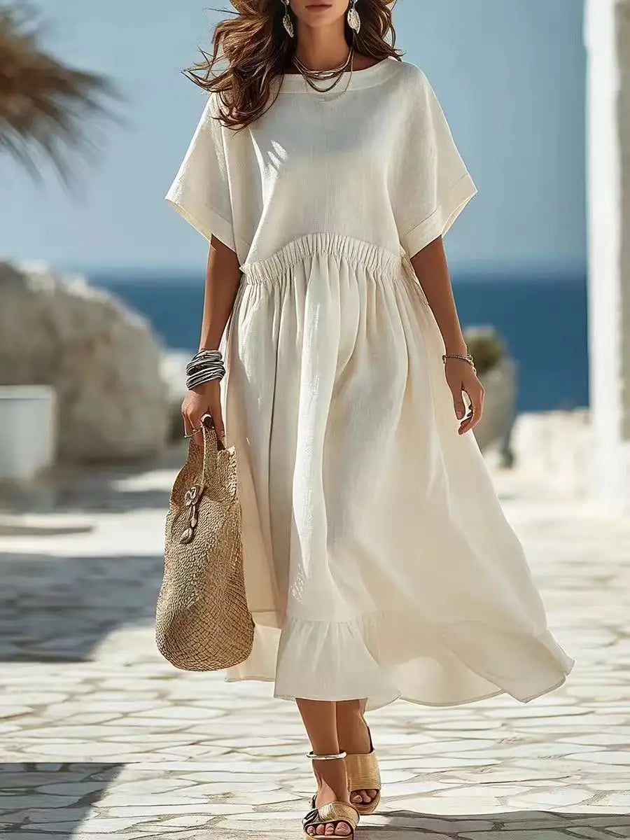 Sadie Casual Ruffle Hem Maxi Dress