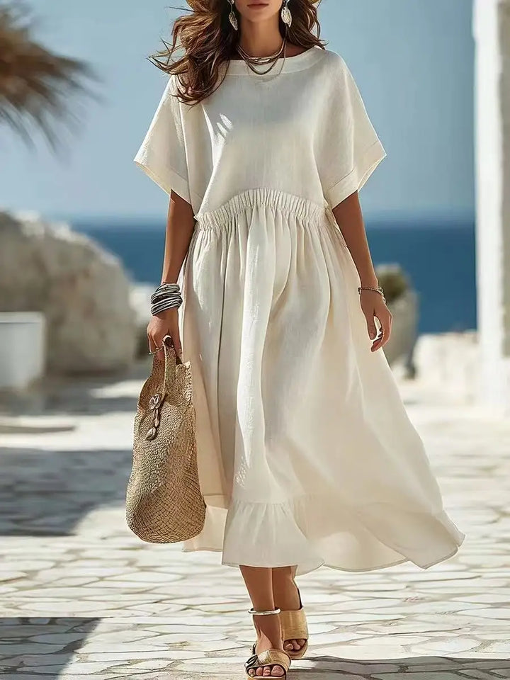 Sadie Casual Ruffle Hem Maxi Dress