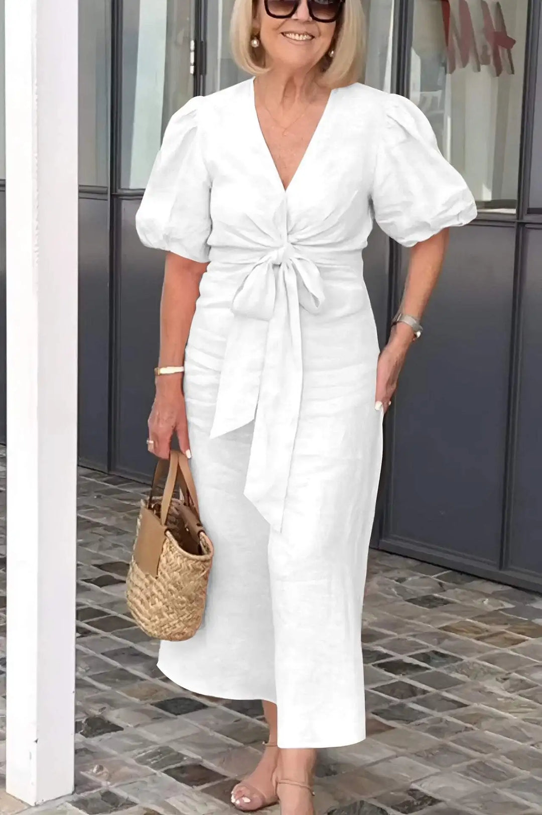 Vivienne Relaxed Tie Waist Midi Dress
