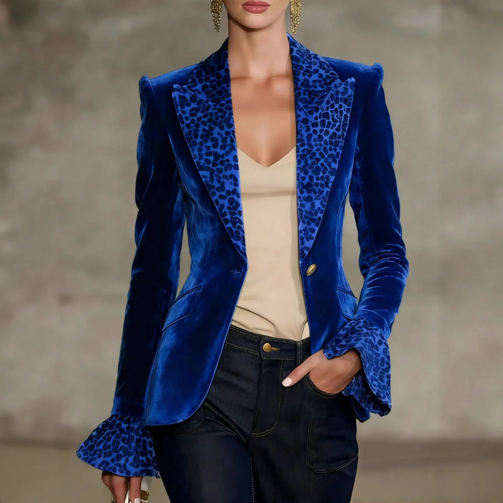 Estrella Leopard Lapel Blazer