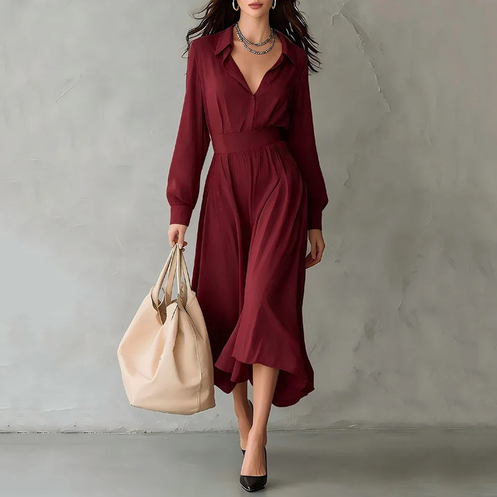 Eloise Pleated Shirt Midi Dress