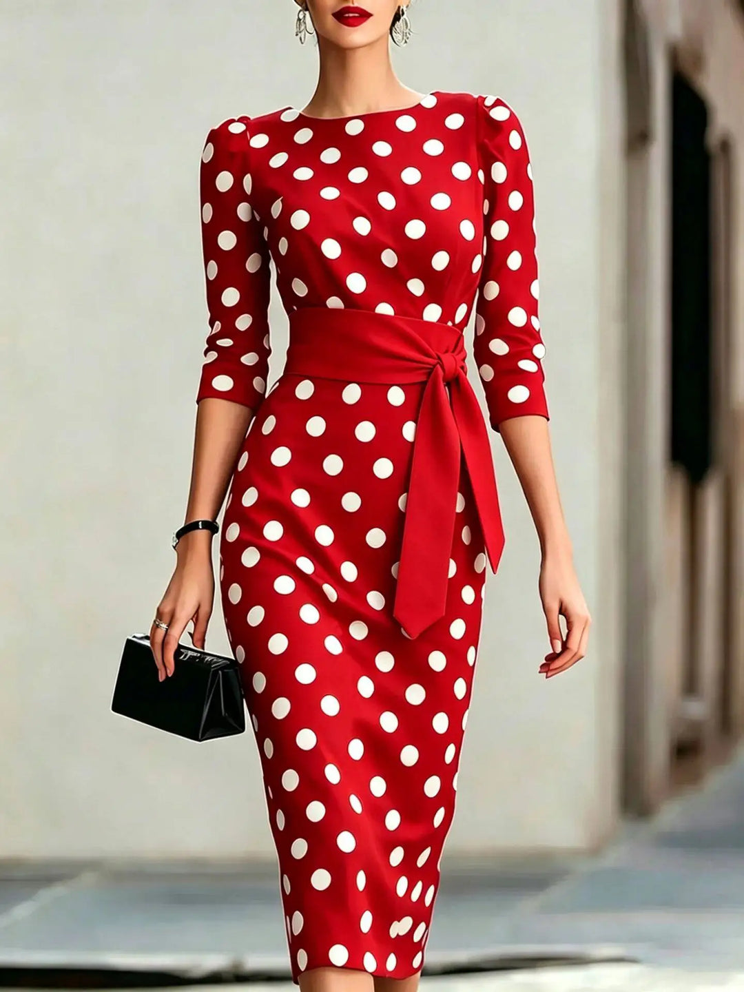 Quilla Polka Dot Midi Dress