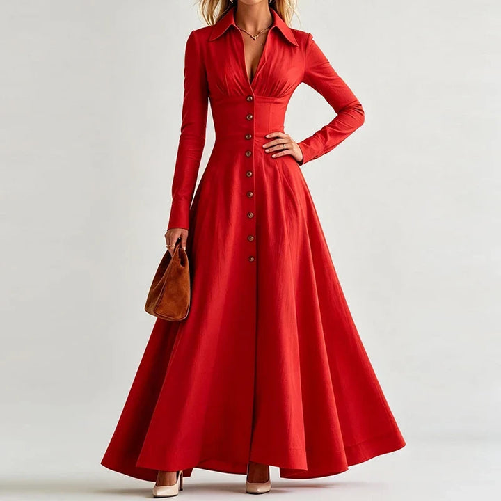 Adeline Button Front Maxi Dress