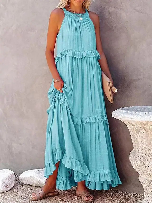 Avalon Ruffle Trim Maxi Dress