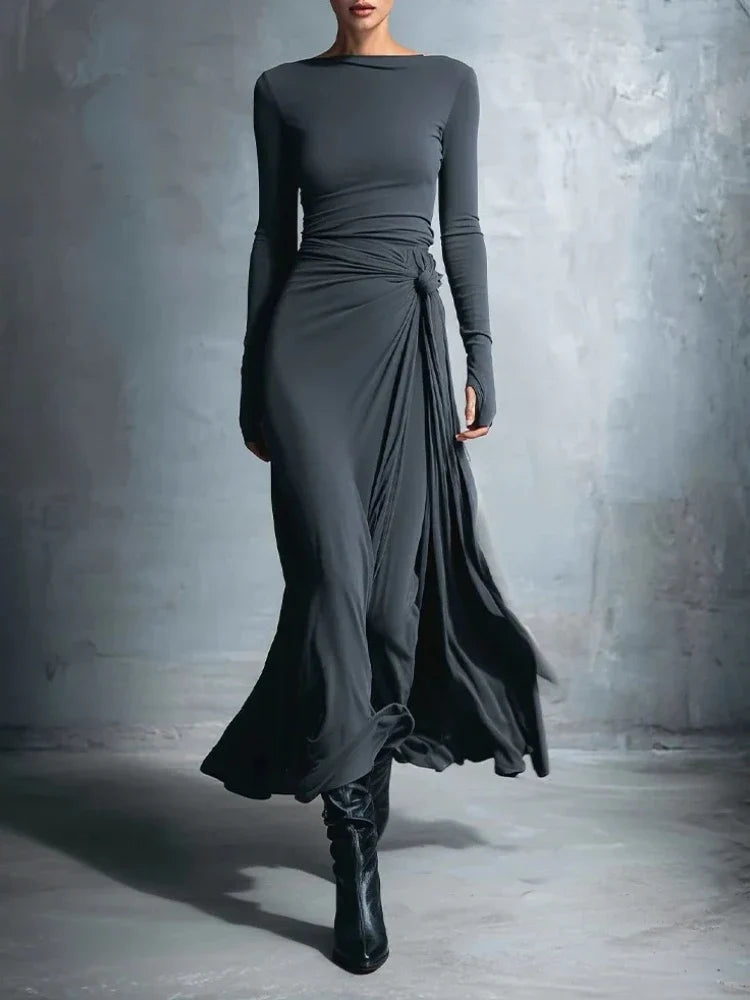 Sabrielle Twisted Waist Maxi Dress