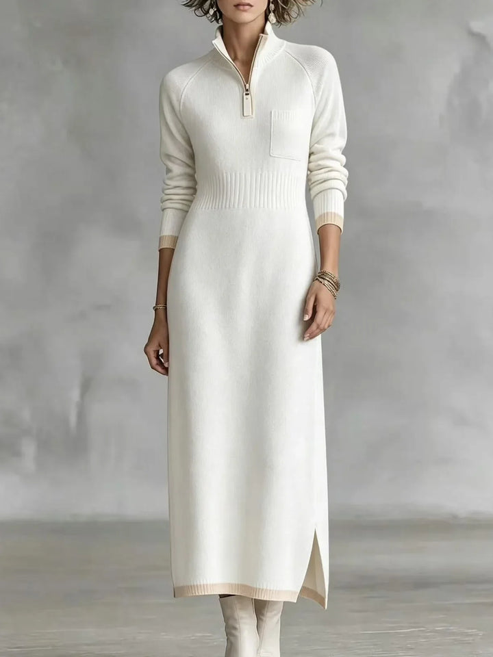Odile Ribbed Zip Maxi Dress