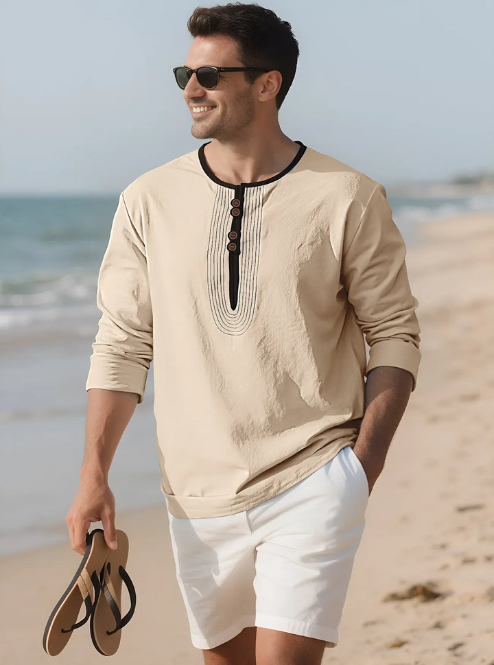 Camden Long Sleeve Henley Shirt