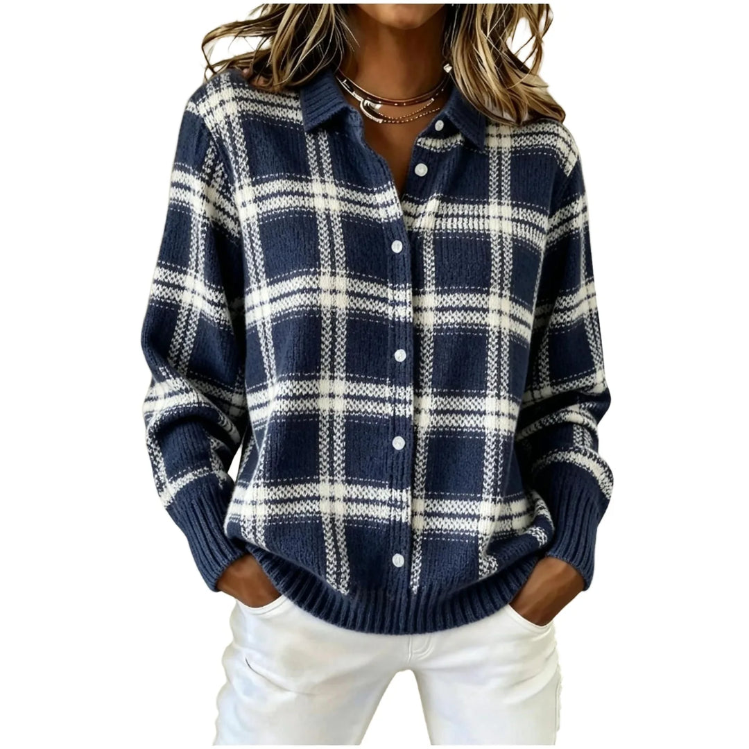 Elisabetta Plaid Button Cardigan
