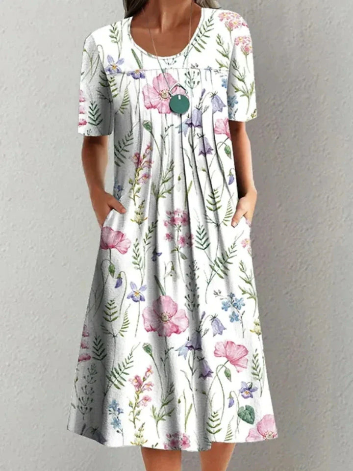 Maris Floral Short Sleeve Midi Dress