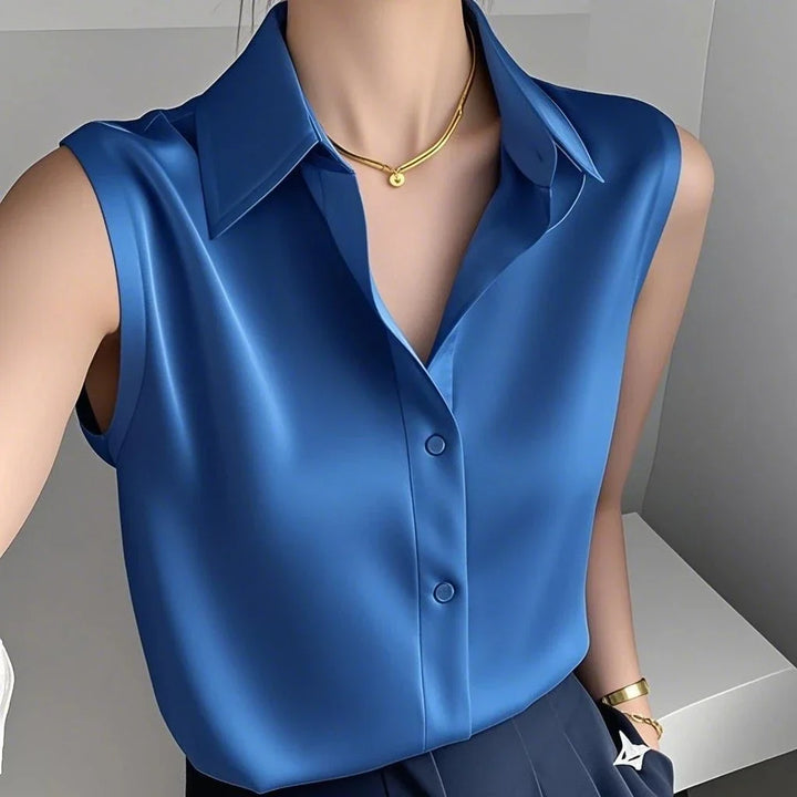Alyssa Satin Sleeveless Blouse
