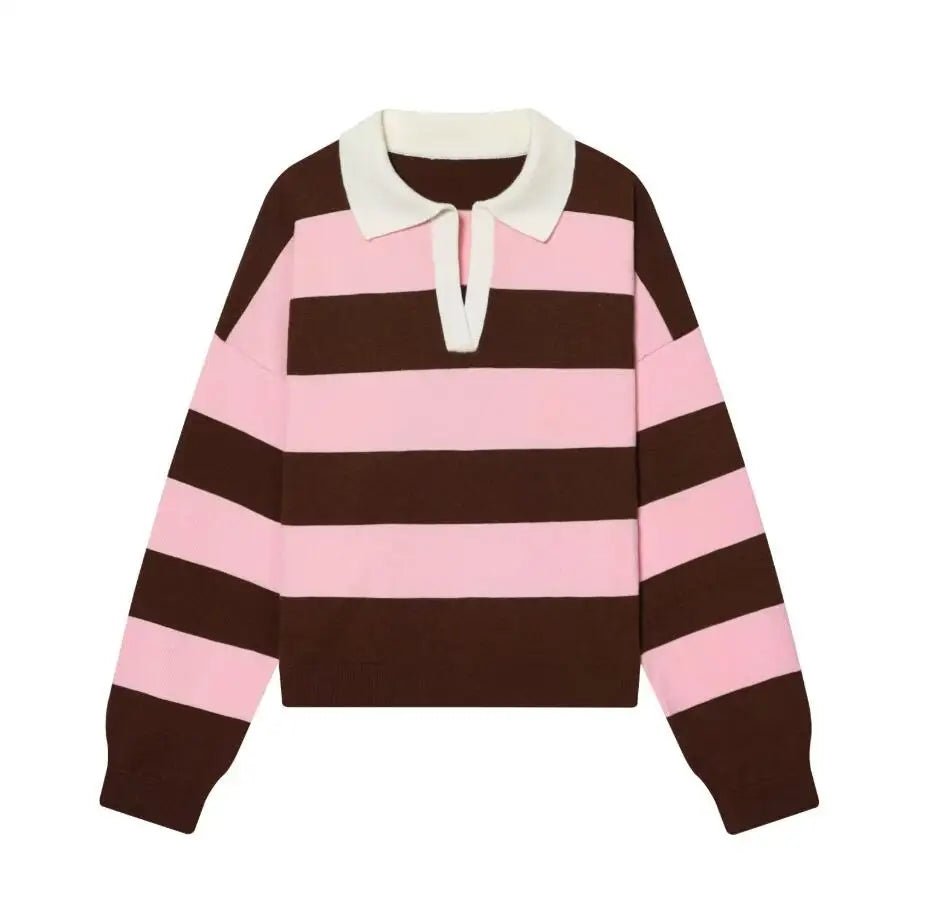 Theodora Johnny Collar Polo Sweater