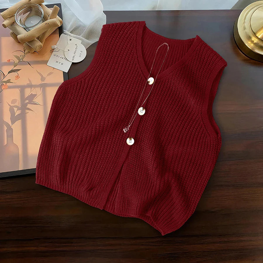 Grace Sleeveless V Neck Cardigan