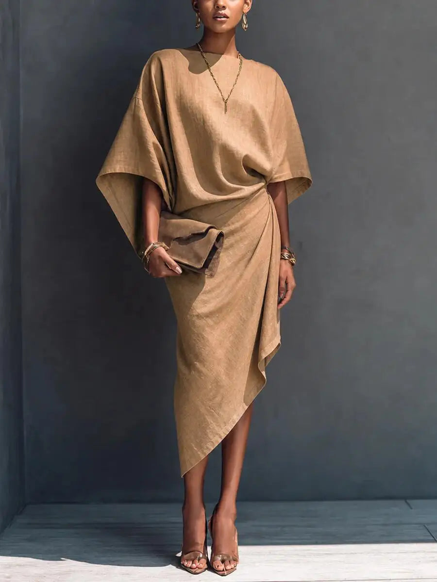 Farrah Batwing Sleeve Midi Dress