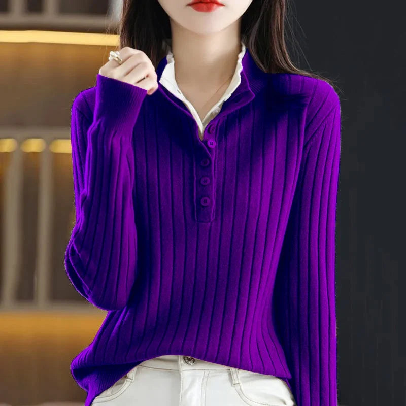 Marceline Button Up Ribbed Sweater