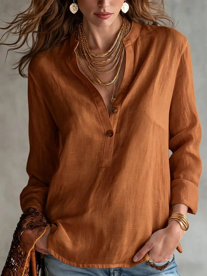 Krista Breathable Linen Blend Blouse