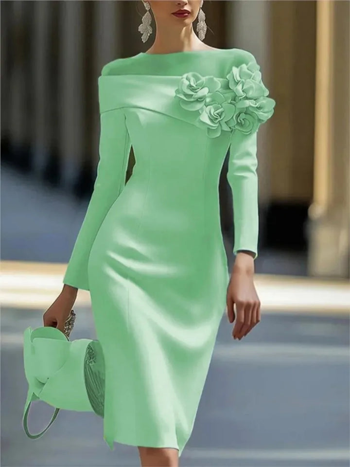 Vasanti Floral Applique Midi Dress