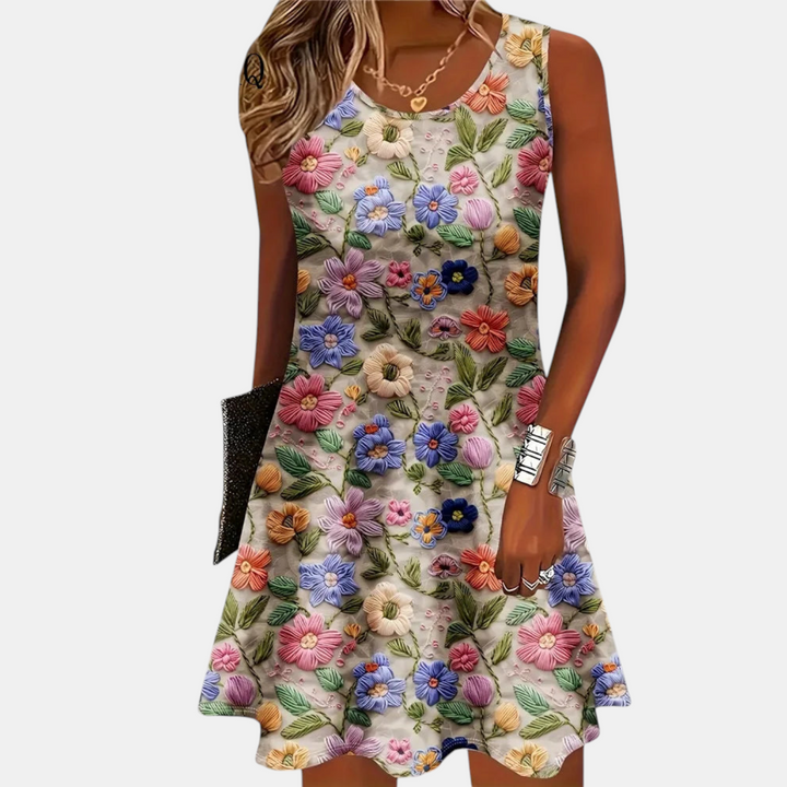 Angela Floral Print A-Line Mini Dress