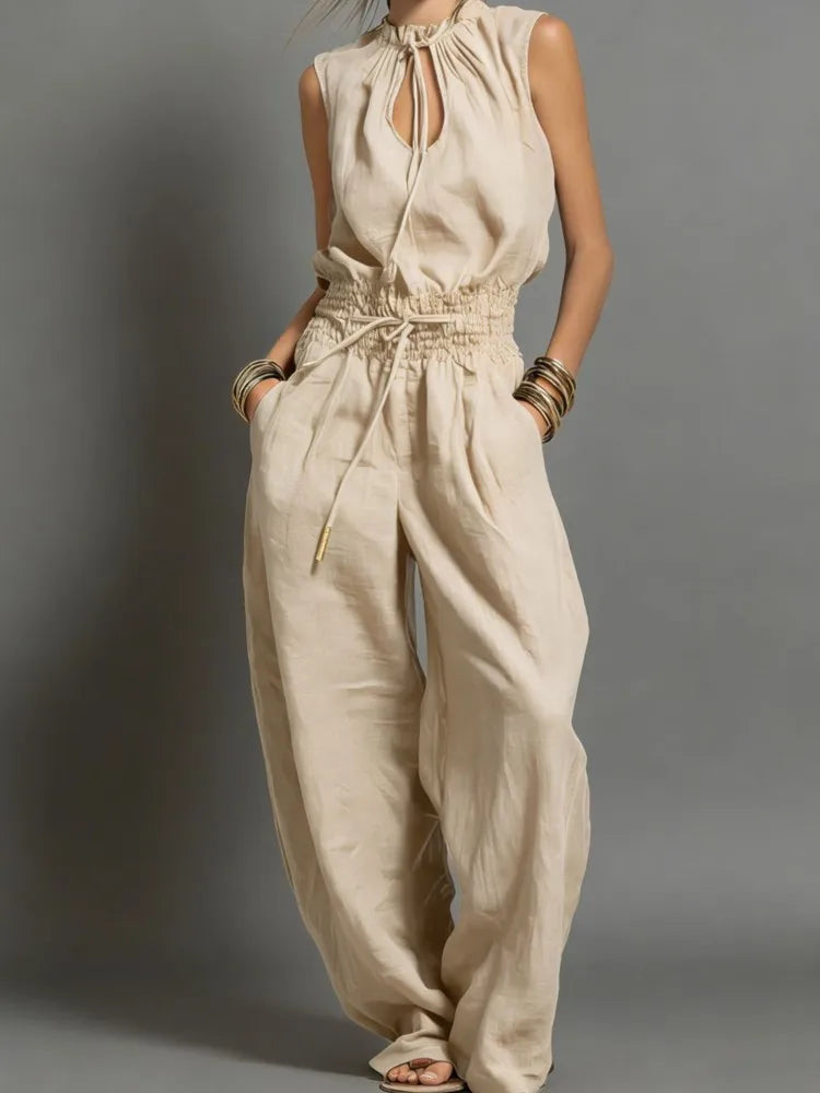Georgia Drawstring Wide Leg Jumpsuit