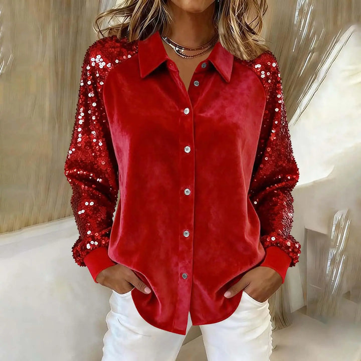 Simone Sequin Sleeve Blouse