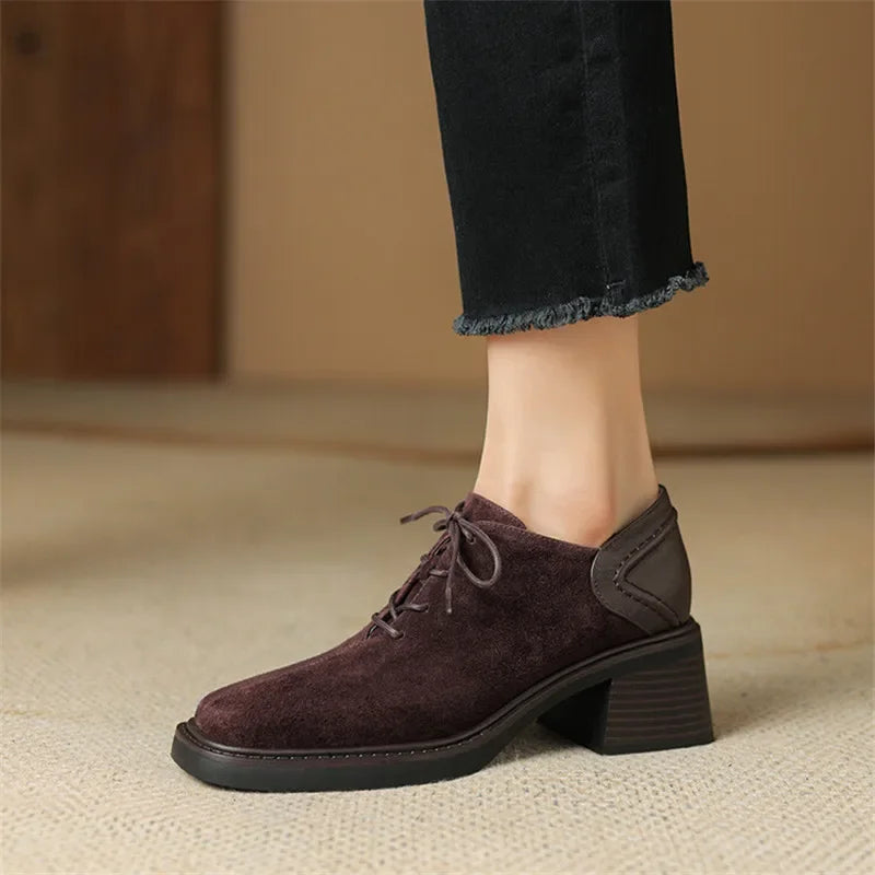 Harper Suede Block Heel Loafers